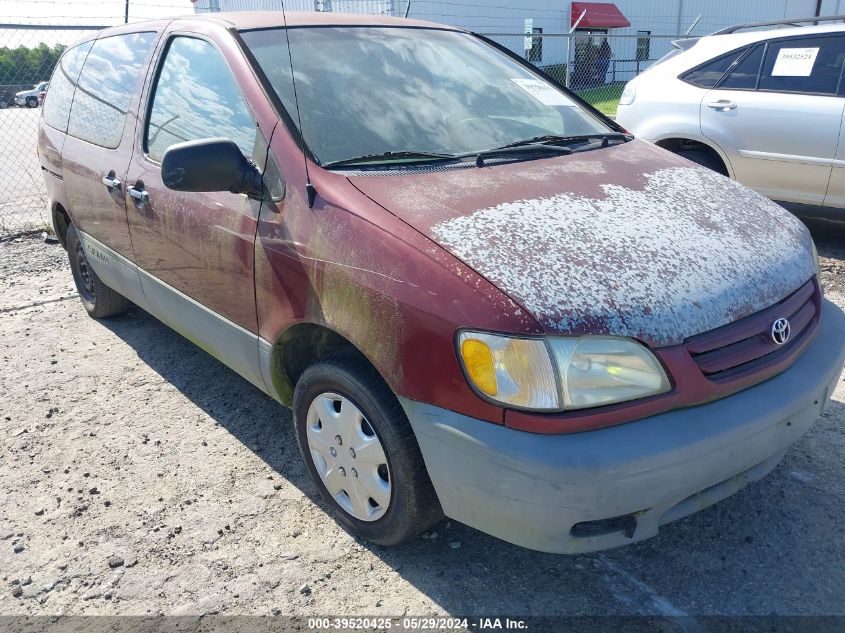 2001 Toyota Sienna Ce VIN: 4T3ZF19C21U384417 Lot: 39520425