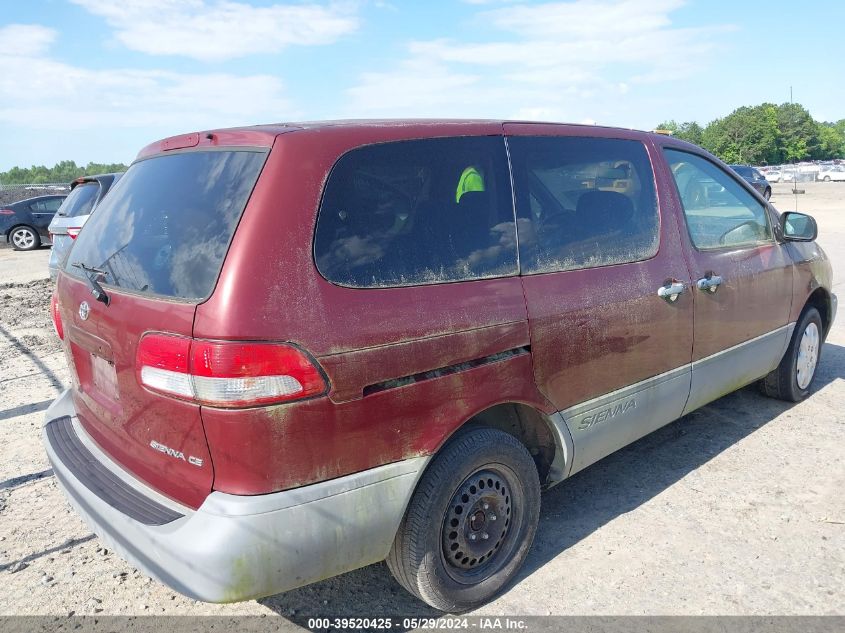 2001 Toyota Sienna Ce VIN: 4T3ZF19C21U384417 Lot: 39520425