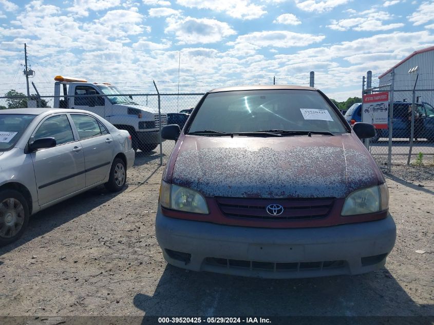 2001 Toyota Sienna Ce VIN: 4T3ZF19C21U384417 Lot: 39520425