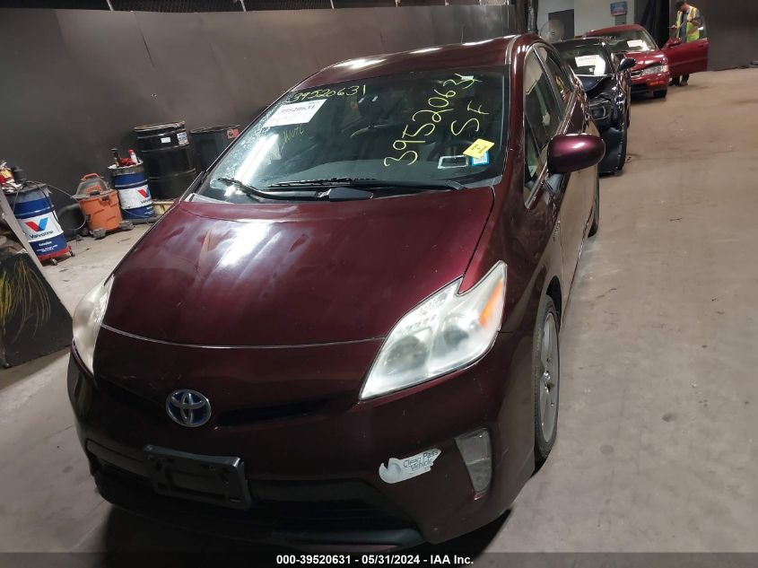 2013 Toyota Prius Three Se VIN: JTDKN3DU7D5573608 Lot: 39520631