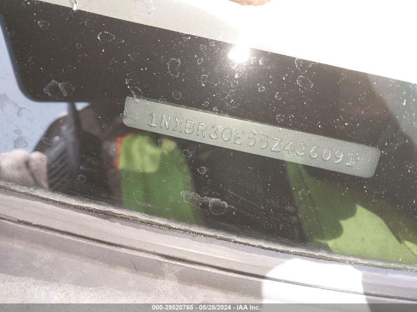 2005 Toyota Corolla Ce/Le/S VIN: 1NXBR30E55Z436091 Lot: 39520765