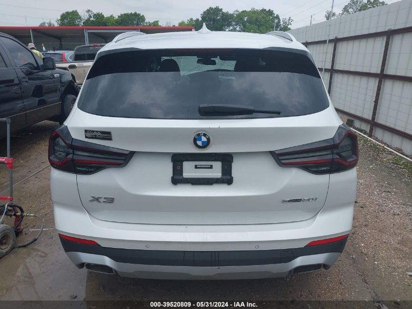 2023 BMW X3 Sdrive30I VIN: 5UX43DP07P9S99917 Lot: 39520809