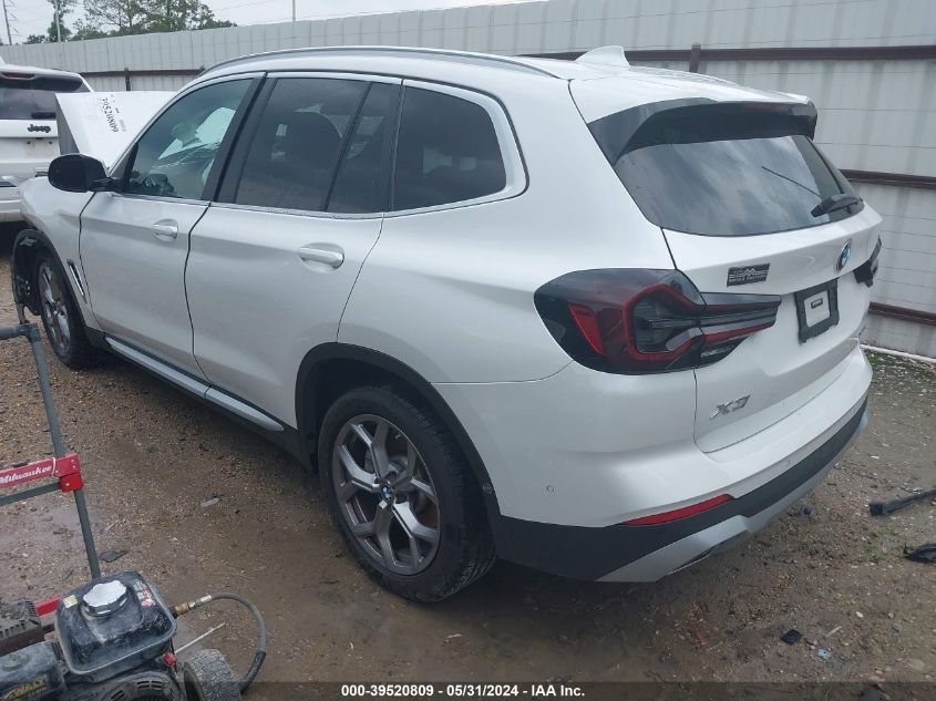 2023 BMW X3 Sdrive30I VIN: 5UX43DP07P9S99917 Lot: 39520809