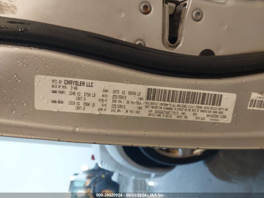 2009 Dodge Journey R/T VIN: 3D4GG67VX9T173171 Lot: 39520924