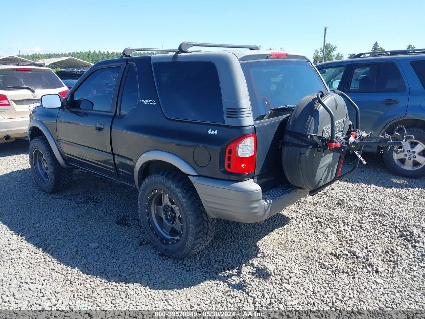 2002 Isuzu Rodeo Sport S 3.2L V6 Hard Top/S 3.2L V6 Soft Top VIN: 4S2CK57W224310228 Lot: 39520949