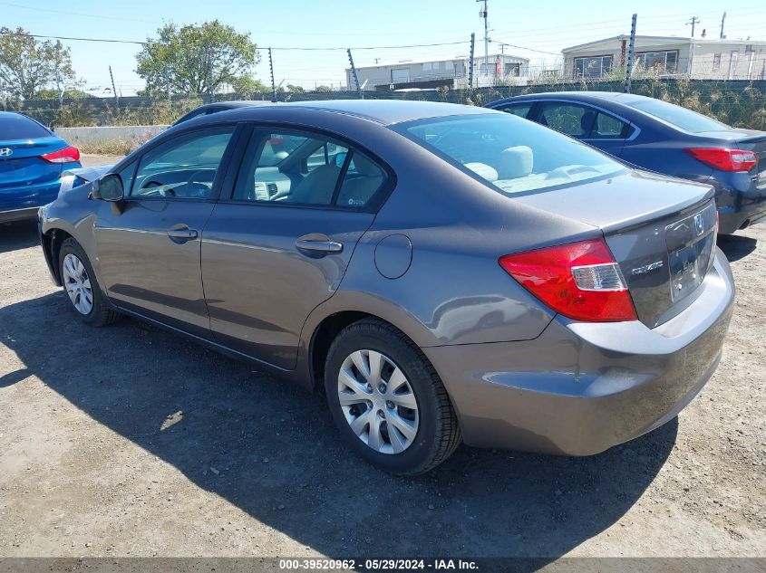 2012 Honda Civic Lx VIN: 19XFB2F50CE392458 Lot: 39520962