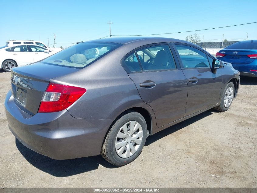 2012 Honda Civic Lx VIN: 19XFB2F50CE392458 Lot: 39520962