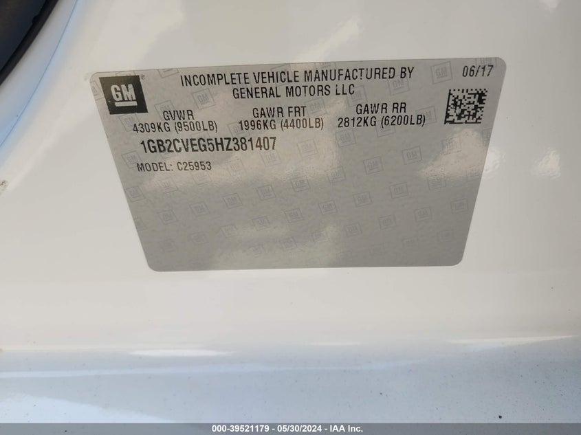 2017 Chevrolet Silverado 2500Hd VIN: 1GB2CVEG5HZ381407 Lot: 39521179
