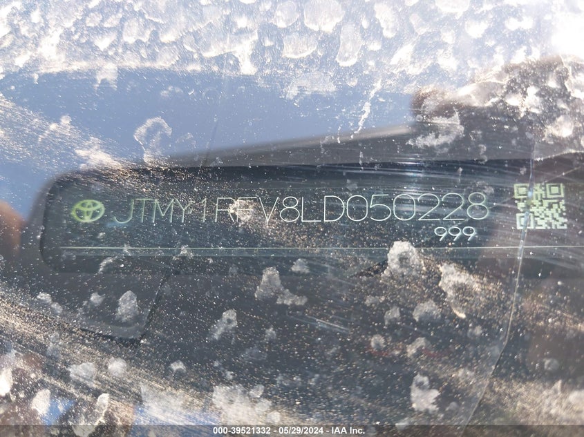 2020 Toyota Rav4 Limited VIN: JTMY1RFV8LD050228 Lot: 39521332