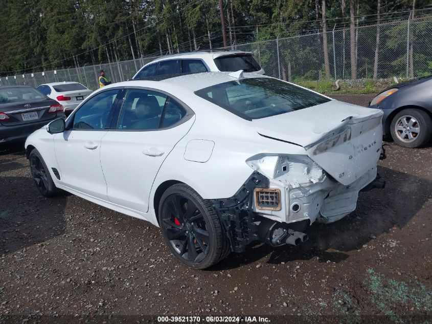 2022 Genesis G70 3.3T Awd VIN: KMTG54TE9NU102574 Lot: 39521370