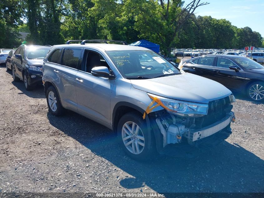 2016 Toyota Highlander Le V6 VIN: 5TDBKRFH8GS262683 Lot: 39521375