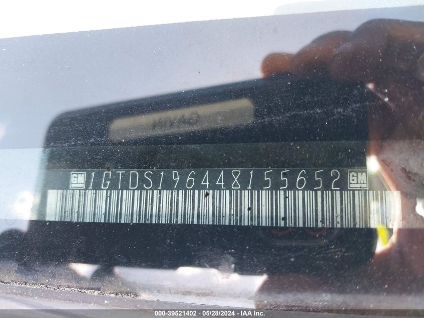 2004 GMC Canyon Sle VIN: 1GTDS196448155652 Lot: 39521402