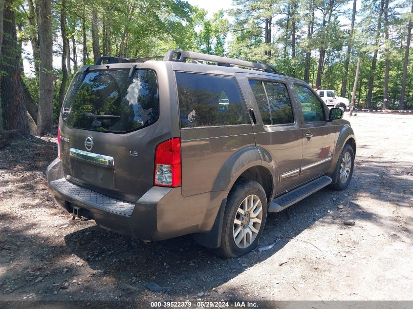 2008 Nissan Pathfinder Le V8 VIN: 5N1BR18A18C630357 Lot: 39522379