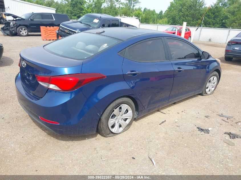 2016 Hyundai Elantra Se VIN: 5NPDH4AE0GH701842 Lot: 39522387