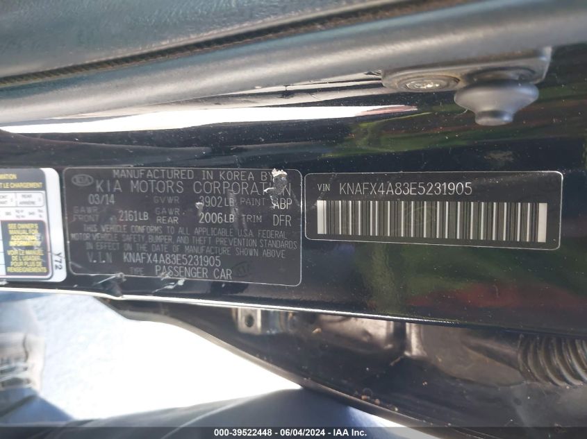 2014 KIA FORTE EX - KNAFX4A83E5231905