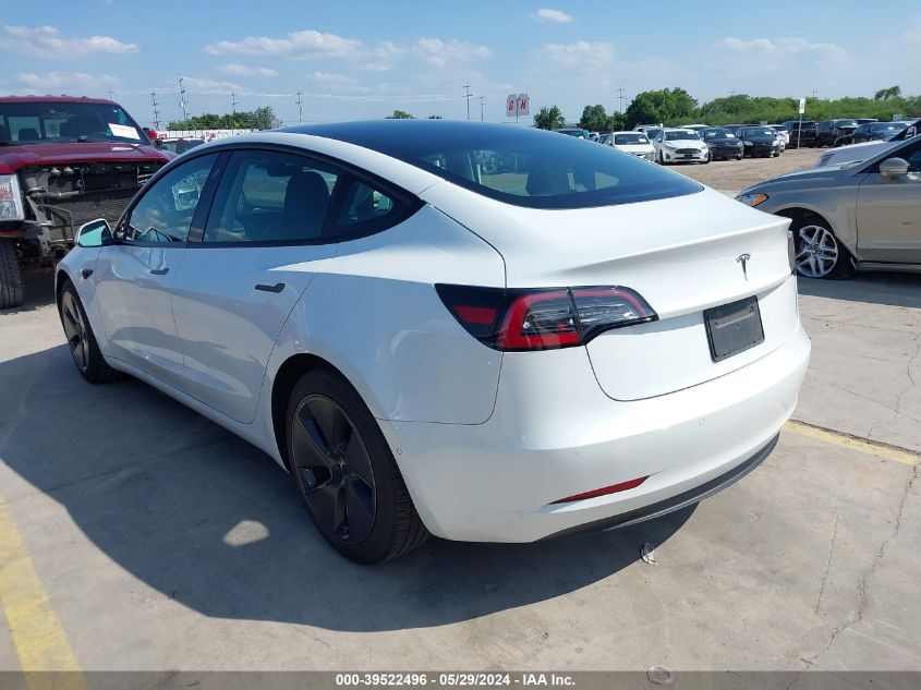 2021 Tesla Model 3 Standard Range Plus Rear-Wheel Drive VIN: 5YJ3E1EA8MF077003 Lot: 39522496