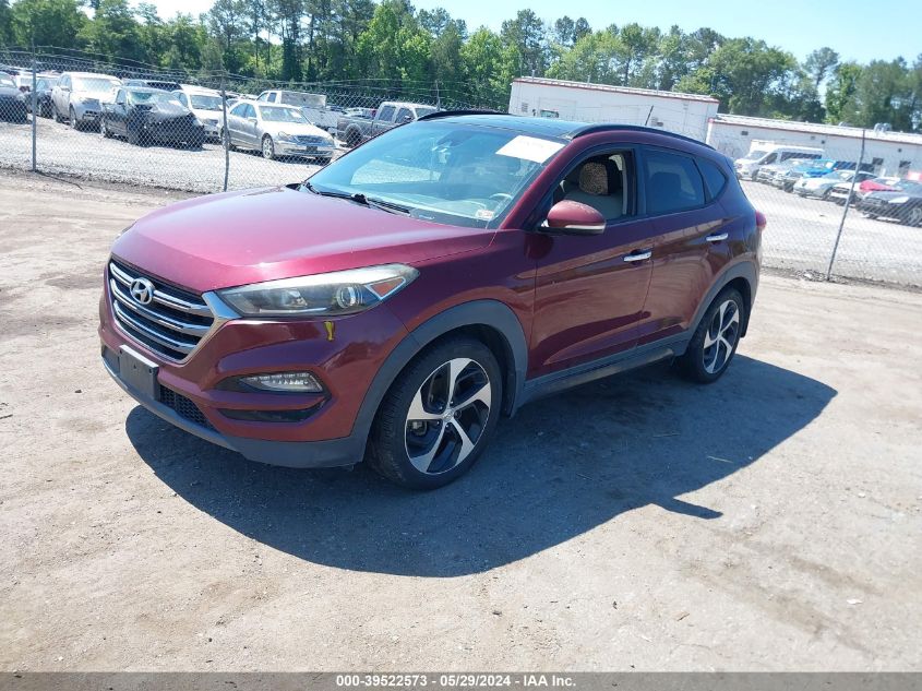 2016 Hyundai Tucson Limited VIN: KM8J33A2XGU076823 Lot: 39522573