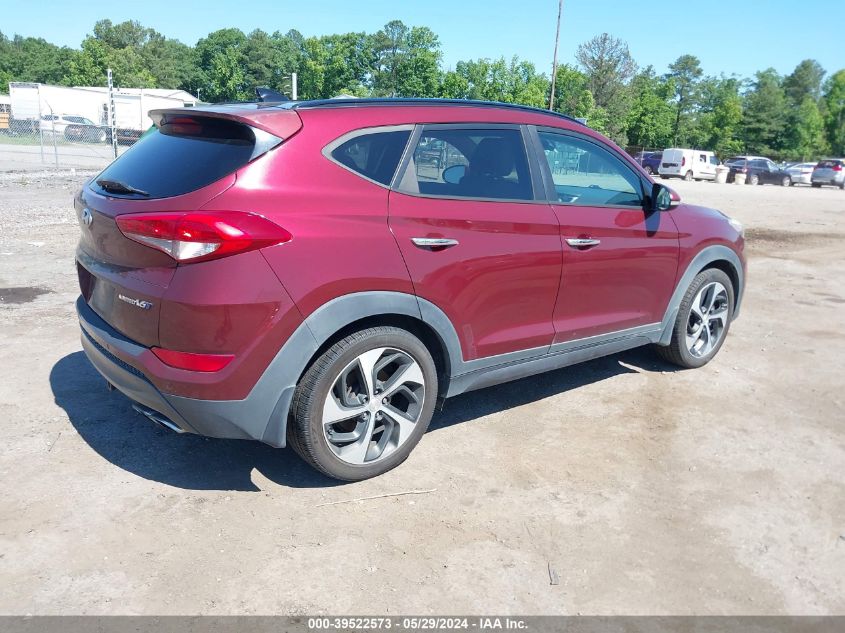 2016 Hyundai Tucson Limited VIN: KM8J33A2XGU076823 Lot: 39522573