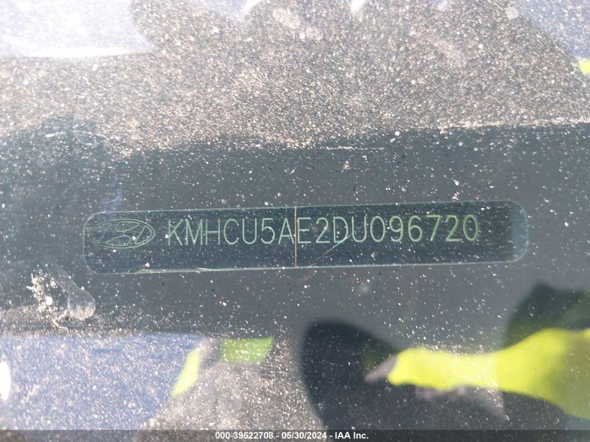 2013 Hyundai Accent Se VIN: KMHCU5AE2DU096720 Lot: 39522708