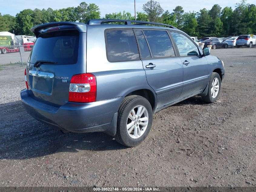 2006 Toyota Highlander Hybrid V6 VIN: JTEEW21A260019323 Lot: 39522746