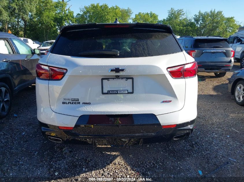 2022 Chevrolet Blazer Awd Rs VIN: 3GNKBKRS9NS216035 Lot: 39522887