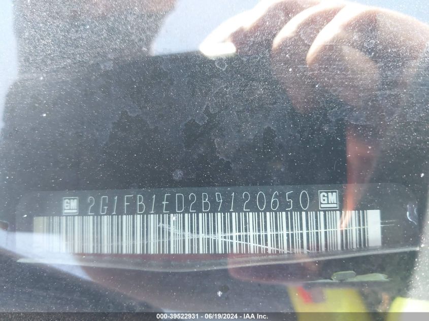 2011 Chevrolet Camaro 1Lt VIN: 2G1FB1ED2B9120650 Lot: 39522931