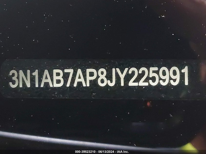 2018 Nissan Sentra Sv VIN: 3N1AB7AP8JY225991 Lot: 39523210