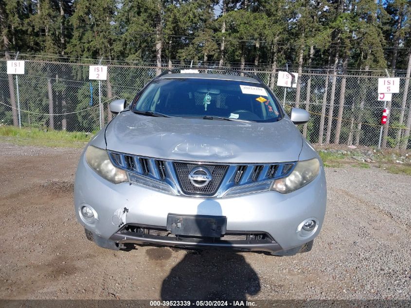 2009 Nissan Murano Sl VIN: JN8AZ18W29W107087 Lot: 39523339