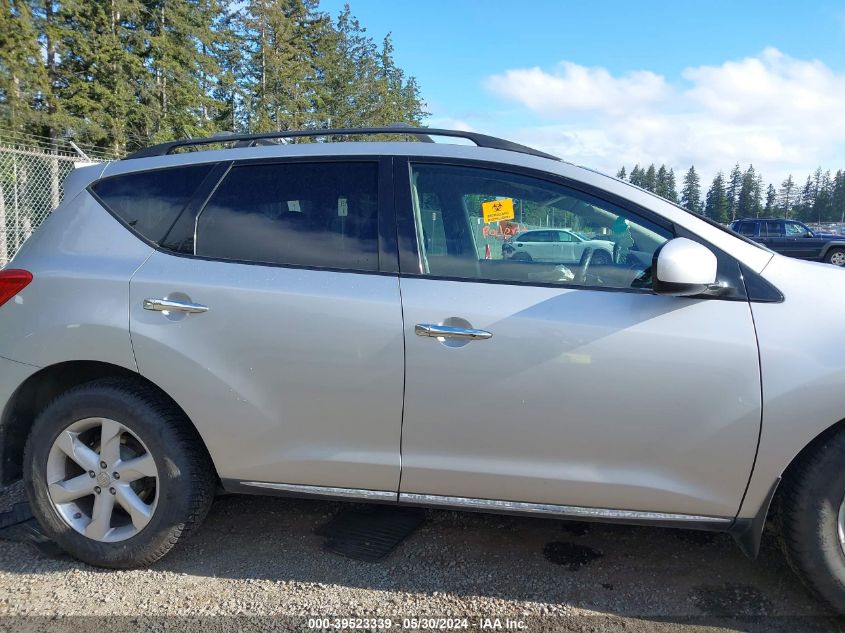 2009 Nissan Murano Sl VIN: JN8AZ18W29W107087 Lot: 39523339