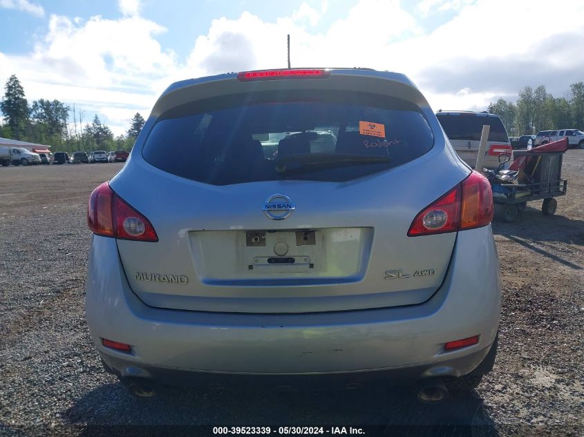 2009 Nissan Murano Sl VIN: JN8AZ18W29W107087 Lot: 39523339