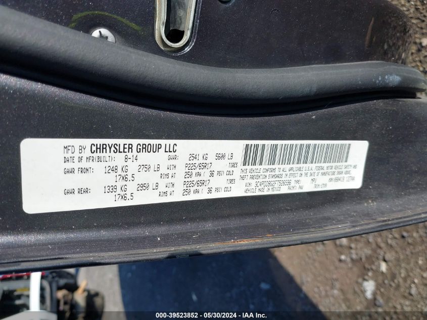 2015 Dodge Journey Sxt VIN: 3C4PDDBG2FT526596 Lot: 39523852