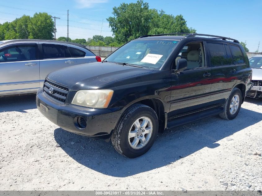 2002 Toyota Highlander VIN: JTEHD21A020015185 Lot: 39523917