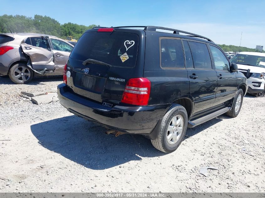 2002 Toyota Highlander VIN: JTEHD21A020015185 Lot: 39523917