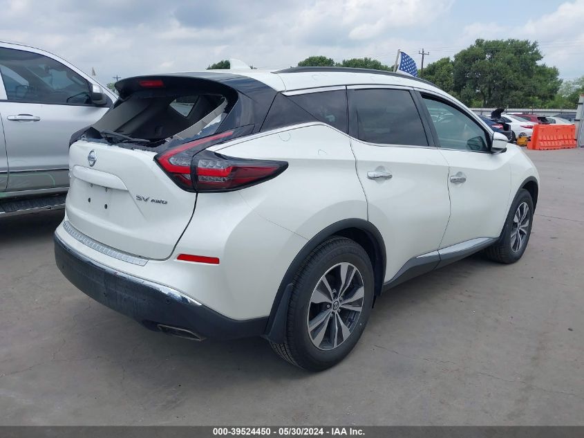 2022 Nissan Murano Sv Intelligent Awd VIN: 5N1AZ2BS9NC124273 Lot: 39524450