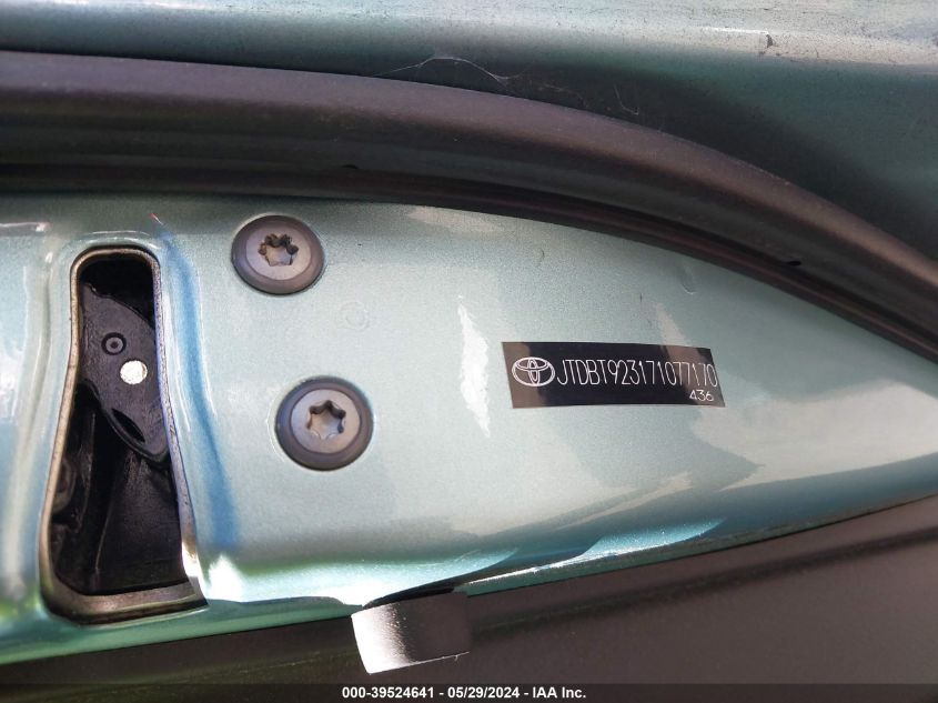 2007 Toyota Yaris VIN: JTDBT923171077170 Lot: 39524641