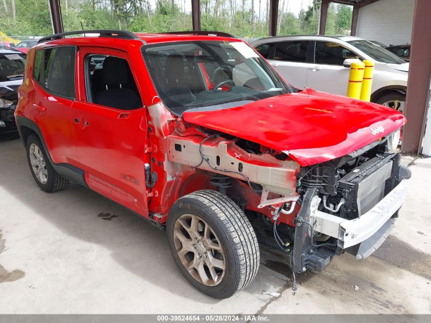 2018 Jeep Renegade Latitude Fwd VIN: ZACCJABB7JPJ13077 Lot: 39524654