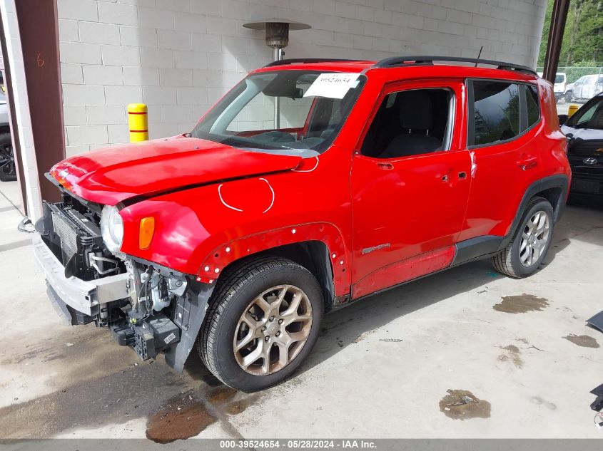 2018 Jeep Renegade Latitude Fwd VIN: ZACCJABB7JPJ13077 Lot: 39524654