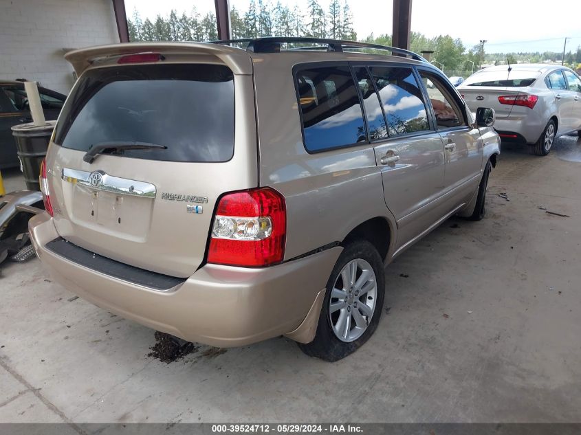 2006 Toyota Highlander Hybrid Limited V6 VIN: JTEEW21A460003365 Lot: 39524712