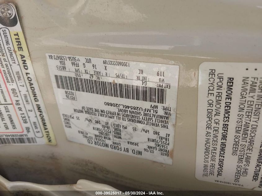 2006 Lincoln Navigator Luxury/Ultimate VIN: 5LMFU28546LJ20880 Lot: 39525017