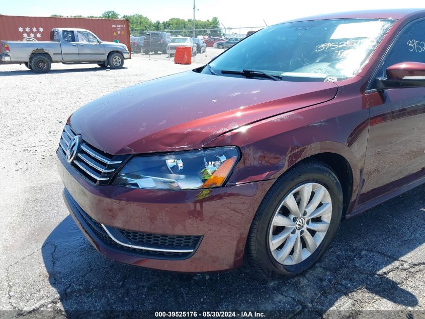 2013 Volkswagen Passat 2.5L S VIN: 1VWAP7A34DC098971 Lot: 39525176