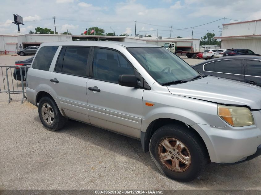 2006 Honda Pilot Lx VIN: 5FNYF28126B020142 Lot: 39525182