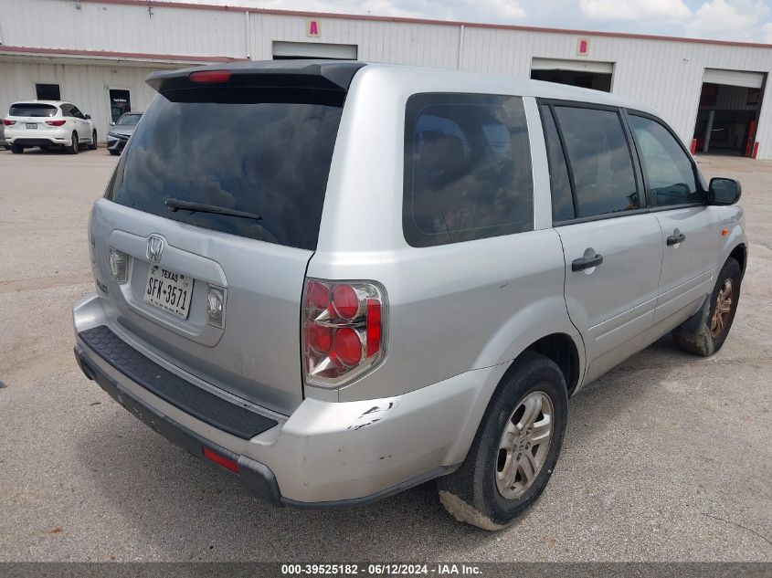 2006 Honda Pilot Lx VIN: 5FNYF28126B020142 Lot: 39525182