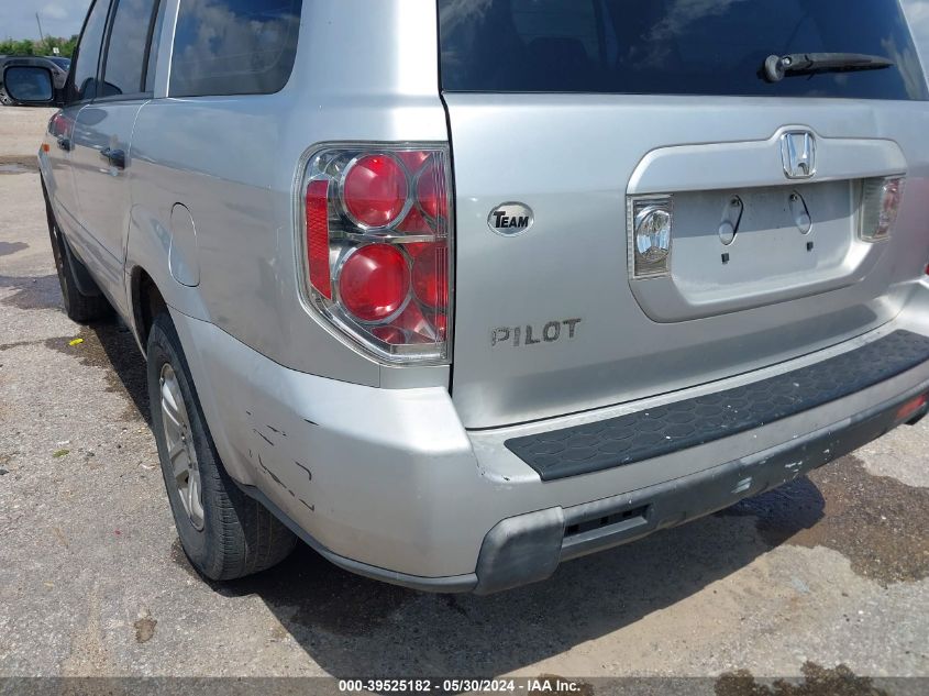 2006 Honda Pilot Lx VIN: 5FNYF28126B020142 Lot: 39525182