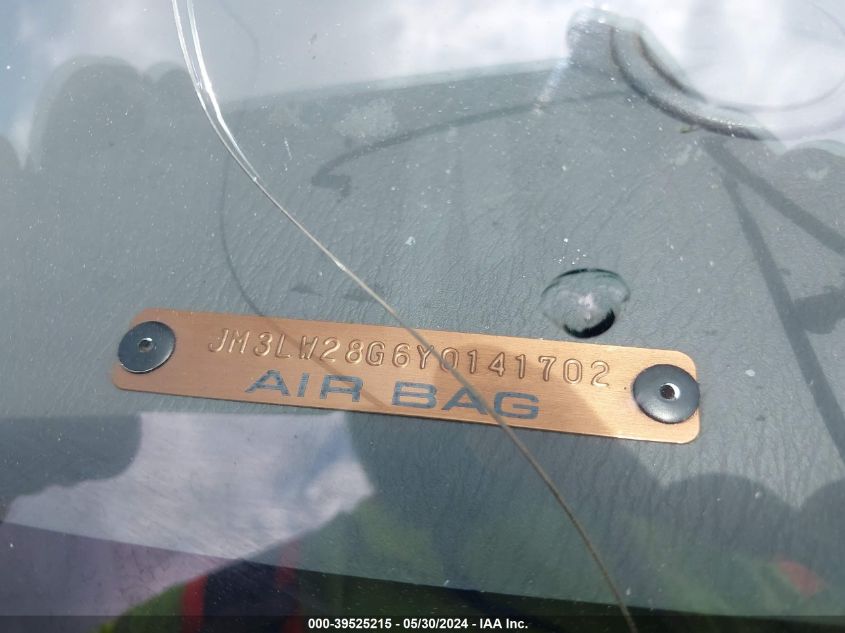 2000 Mazda Mpv Dx/Es/Lx VIN: JM3LW28G6Y0141702 Lot: 39525215