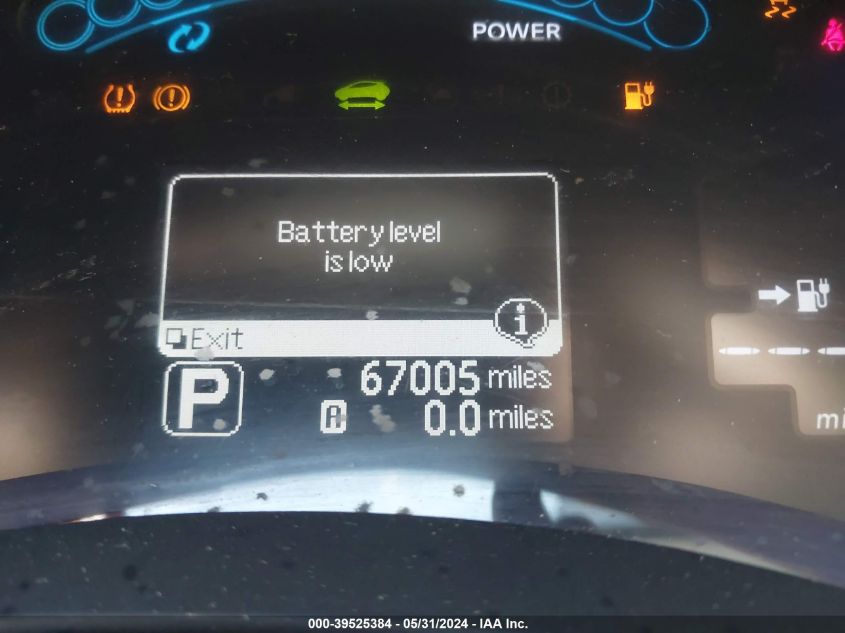 2012 Nissan Leaf Sv VIN: JN1AZ0CPXCT026307 Lot: 39525384