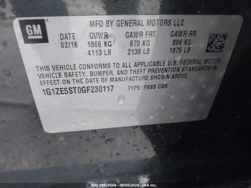 2016 CHEVROLET MALIBU 1LT - 1G1ZE5ST0GF230117