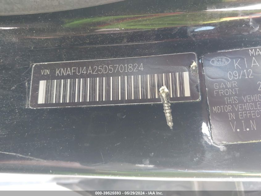 2013 Kia Forte Ex VIN: KNAFU4A25D5701824 Lot: 39525593
