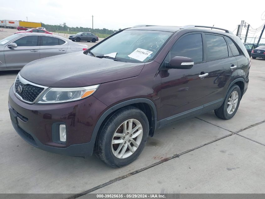 2014 Kia Sorento Lx VIN: 5XYKT4A65EG518293 Lot: 39525635