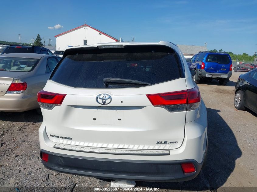 2019 Toyota Highlander Xle VIN: 5TDJZRFH2KS617640 Lot: 39525687