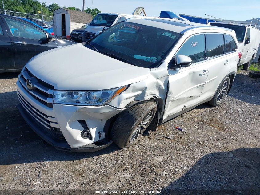 2019 Toyota Highlander Xle VIN: 5TDJZRFH2KS617640 Lot: 39525687